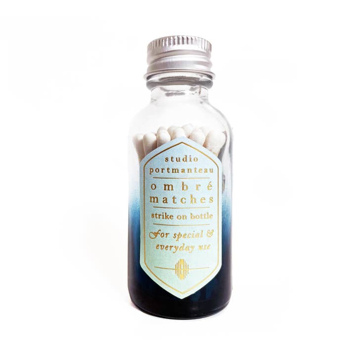 Studio Portmanteau - Wholesale Matches - Midnight Blue Ombré Match Bottle | Fine Match Jar