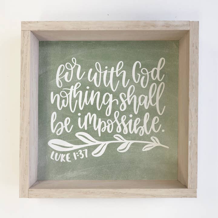 For With God Nothing Shall be Impossible - Scripture Artwork for wholesale by Hangout Home