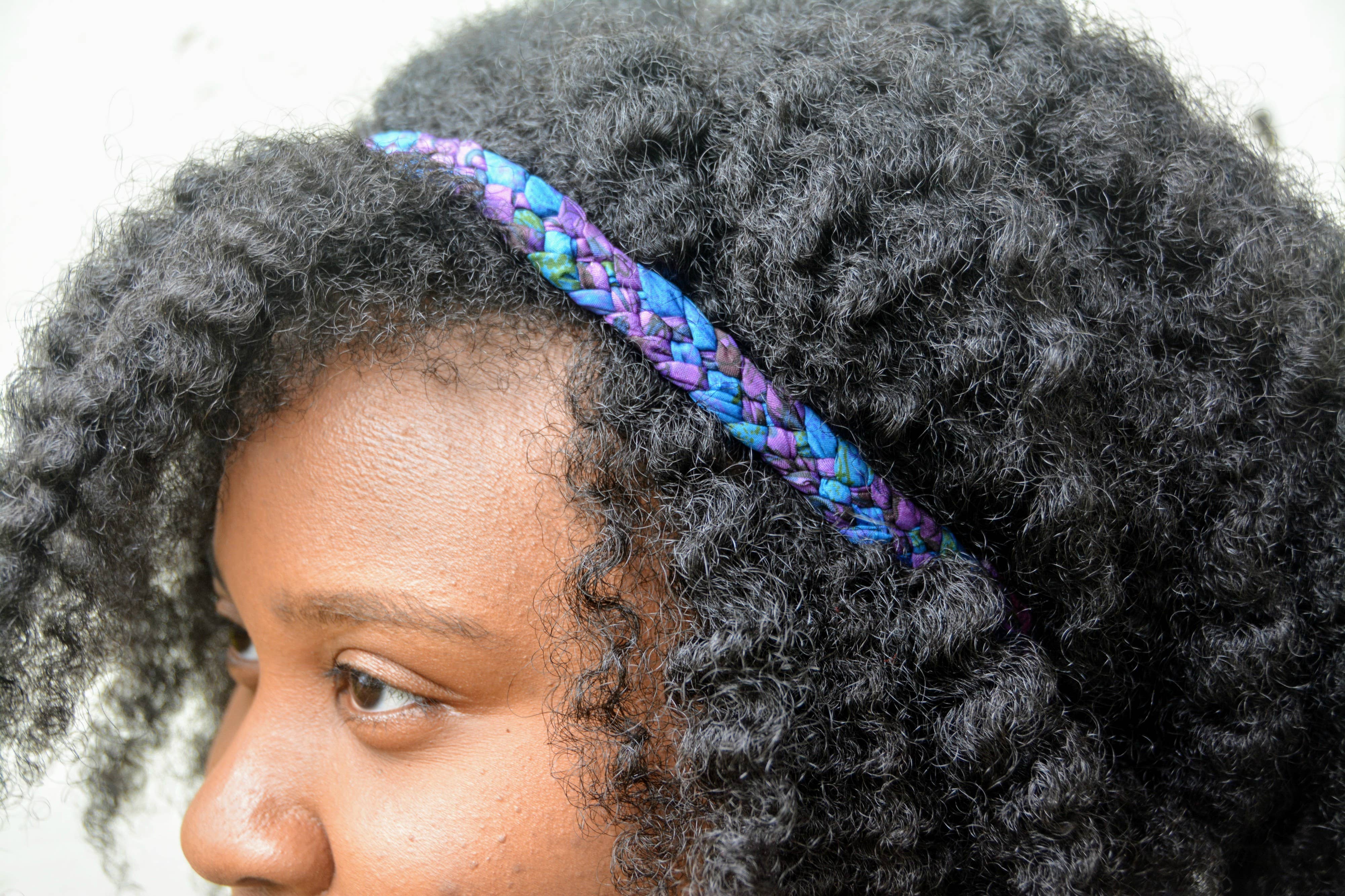 Sewing New Futures, Inc - Wholesale Fashion Headband - Women's - Blue Sari Braided-Tie Headband4