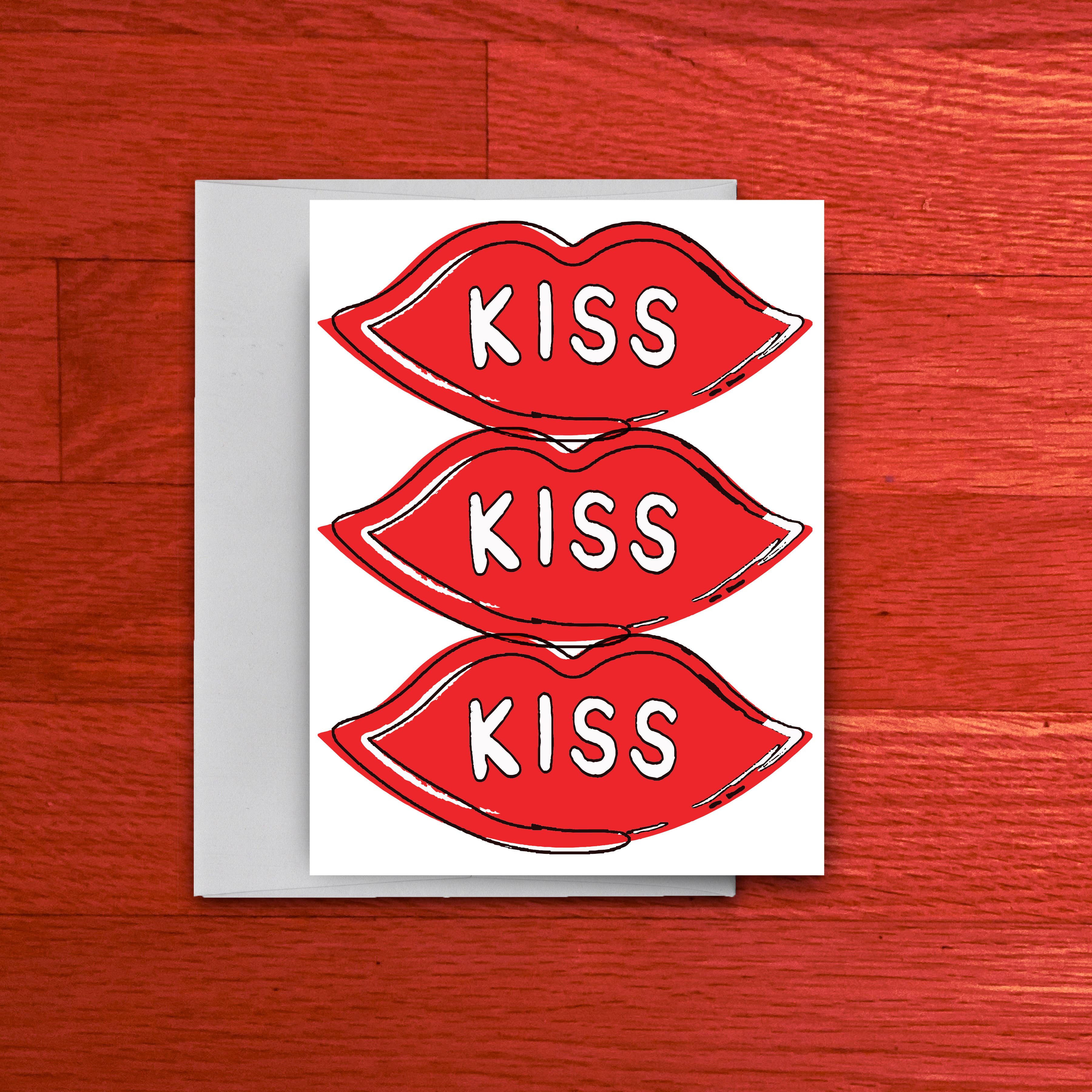 tiny - Wholesale Valentine's Day Card - Kiss Kiss Kiss Card | Valentines Day