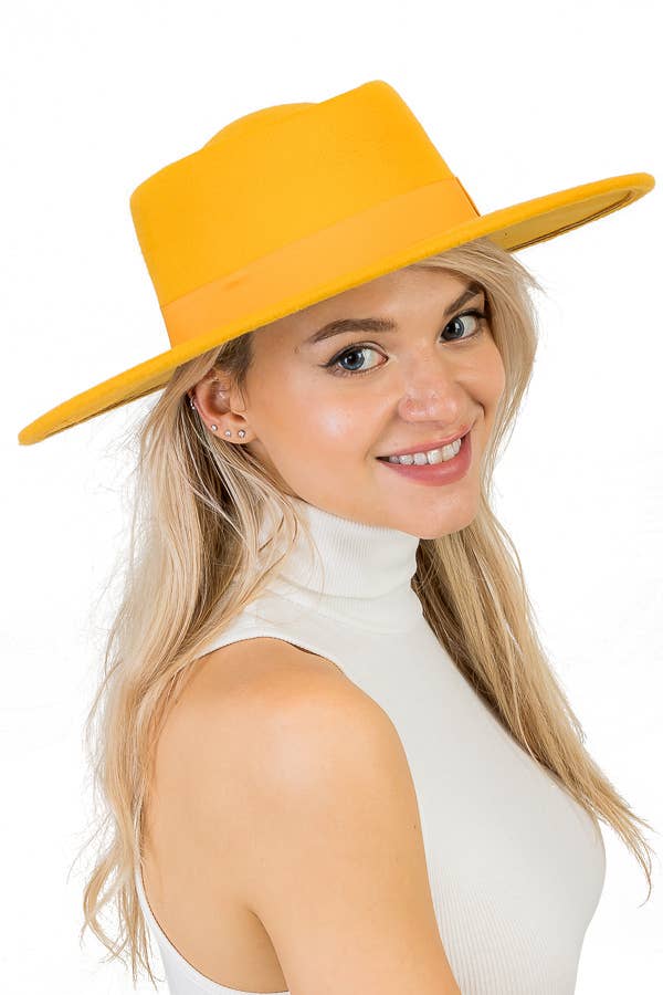 Cap Zone – wholesale Fedora - Dam – Wide Brim Bolero Faux Filt Pork Pie Crown Hat40