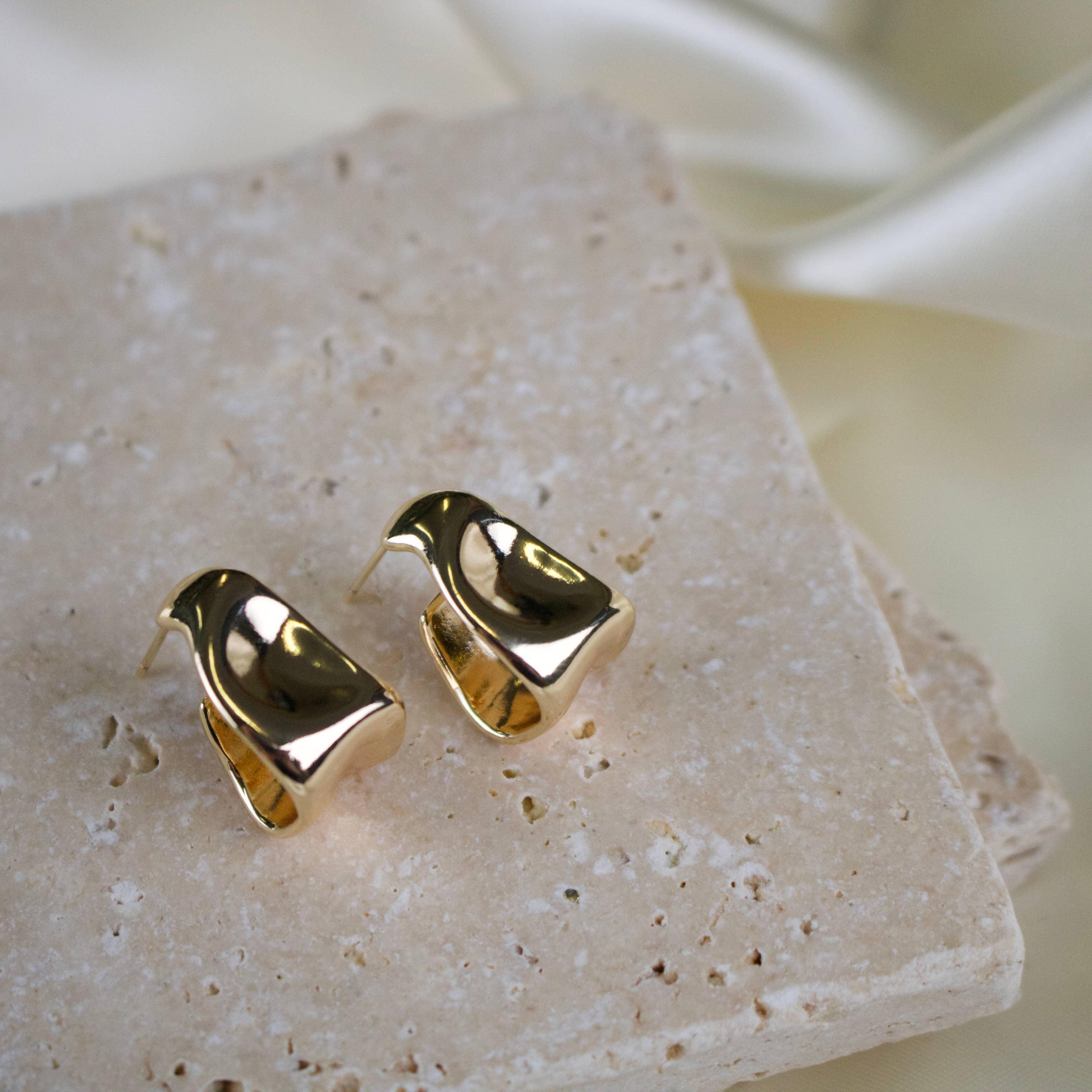 TISH jewelry - Wholesale Hoop Earrings - Capri // Hammered Wave Earrings2