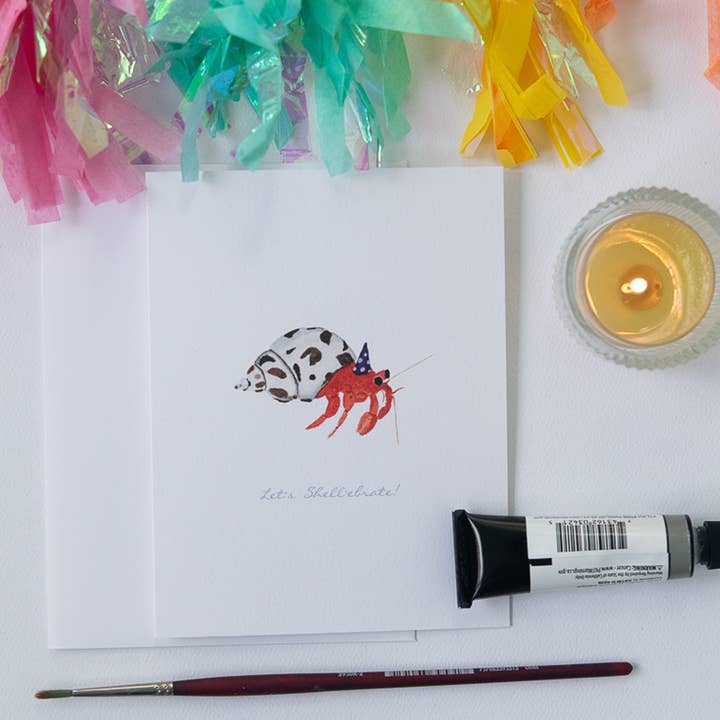 Finding Silver Pennies - Wholesale Birthday Card - Hermit Crab Birthday Card | Coastal Greeting Card2