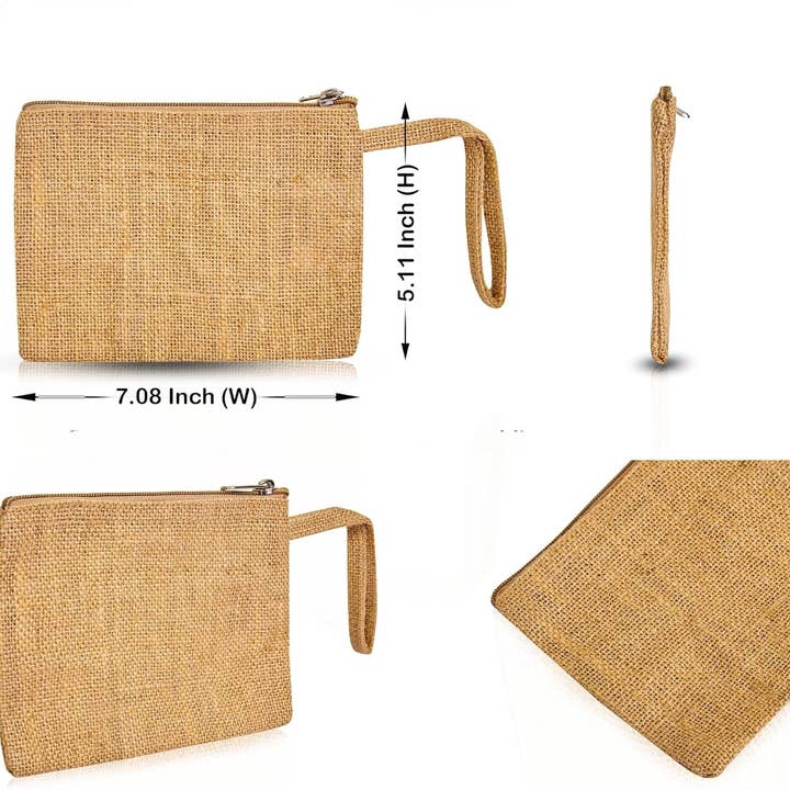 Alo Organic International – wholesale Make-up/cosmetic bag – Jute DIY Travel Cosmetic Bags for Women (5.11" H x 7.08 "L).1