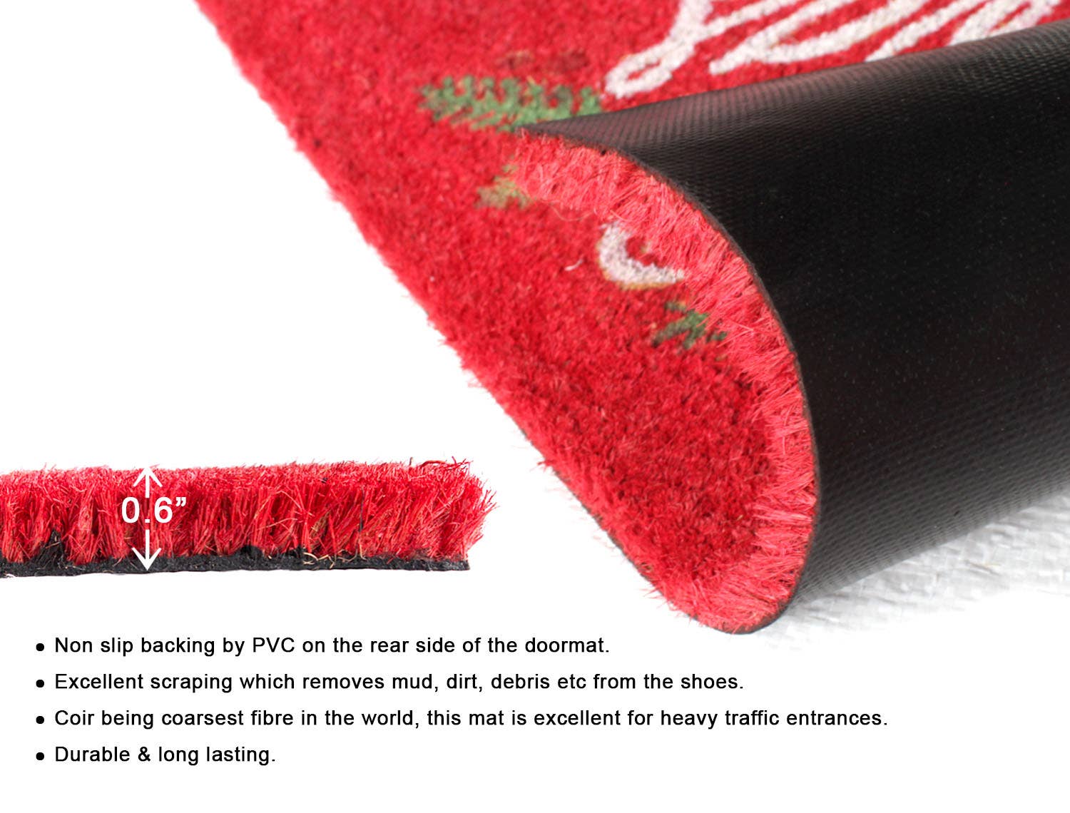 RugSmith - Wholesale Door Mat - RugSmith Multi Berry Merry Christmas Doormat, 18" x 30"3