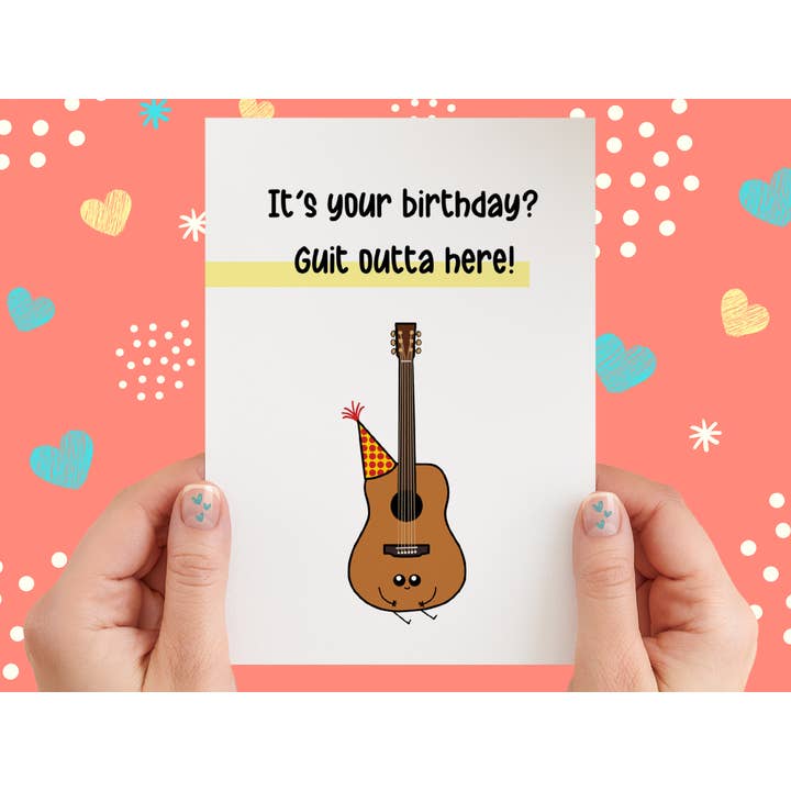Guit Outta Here Birthday Greeting Card for wholesale by Hello Mosswood