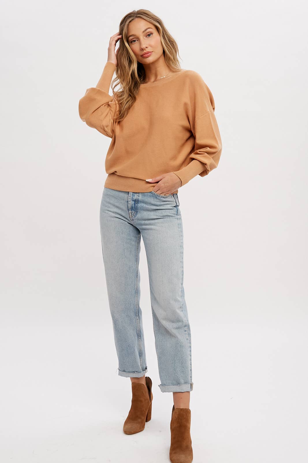 Bluivy - Wholesale Sweatshirt - Women's - BACKLESS BALLOON SLEEVES PULLOVER46