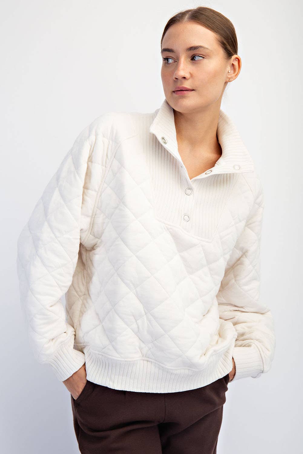 Rae Mode - Wholesale Lounge Top - Women's - QUILTED SNAP PULLOVER11