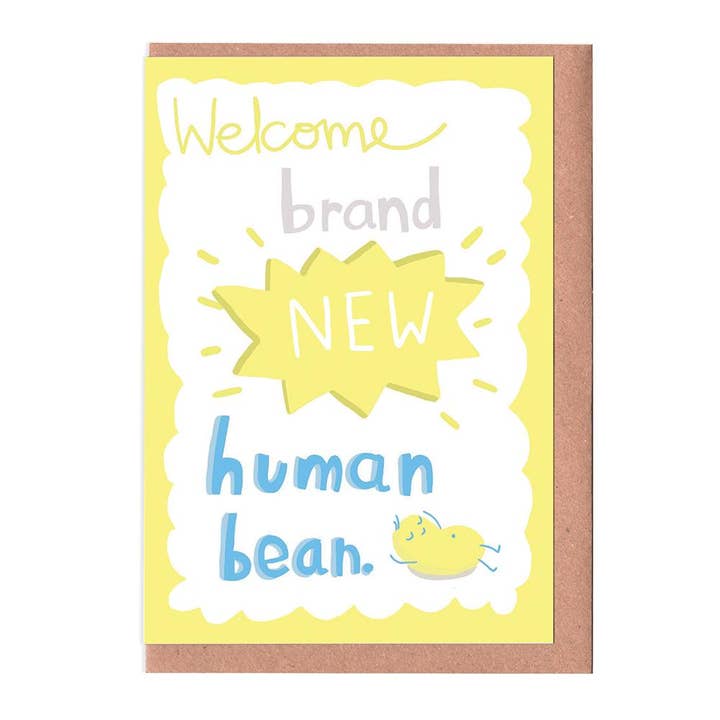 New Human Bean Baby Card for wholesale by Sarah Ray