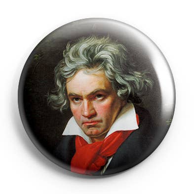 Botão/emblema Pinback Beethoven por atacado de Prickly Cactus Collage