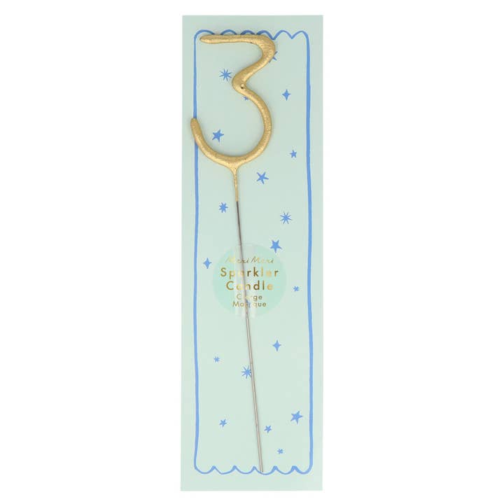 Meri Meri - Wholesale Cake Candle - Gold Sparkler Numbers 0 to 9 Candles4