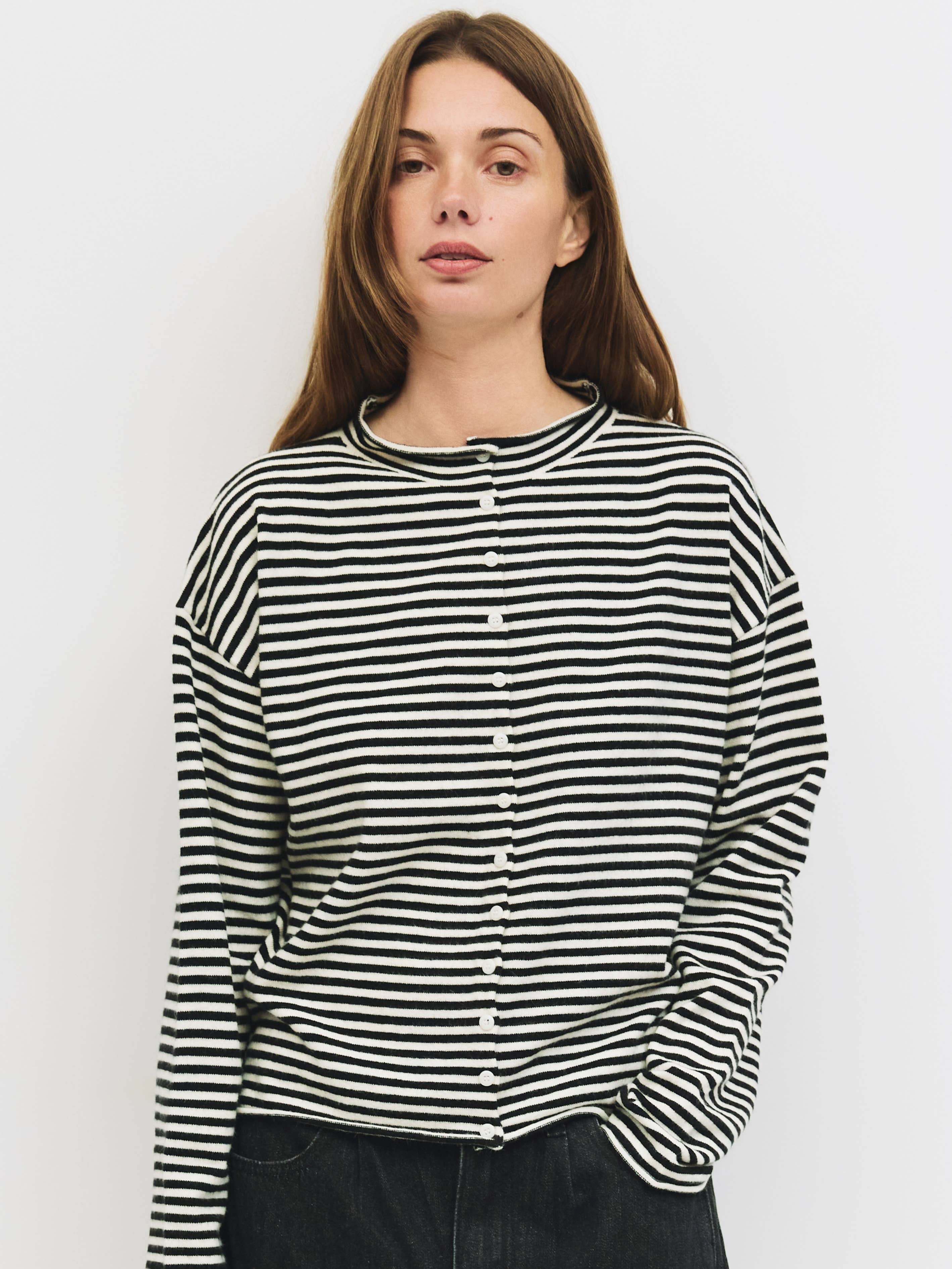 MOD REF - Wholesale Cardigan - Women's - The Elisa Cardigan | Striped Button-Down Cardigan30