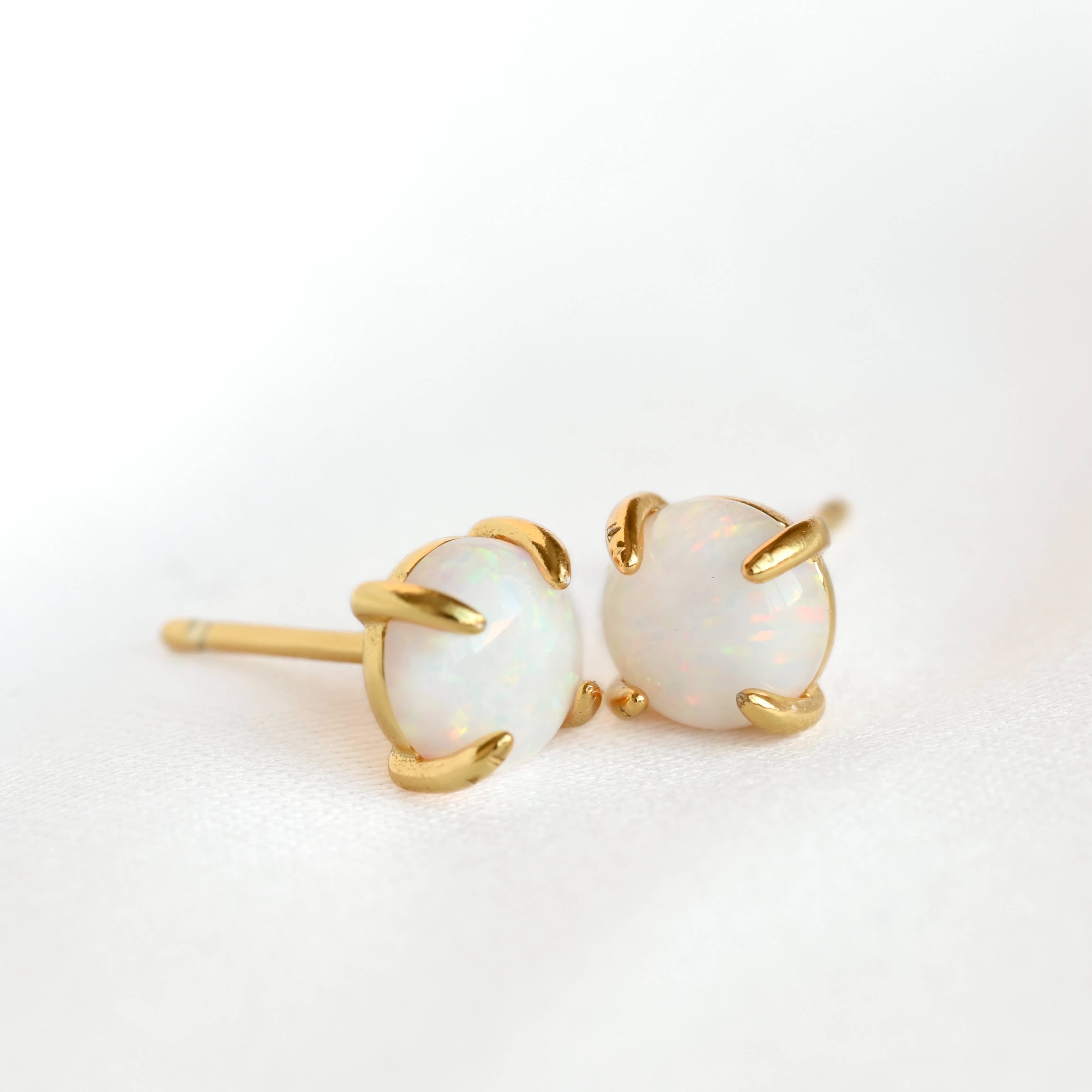 Blueyejewelry - Wholesale Stud/Post Earrings - 925 Silver Opal Studs - Sterling Silver Round Opal Earrings 8