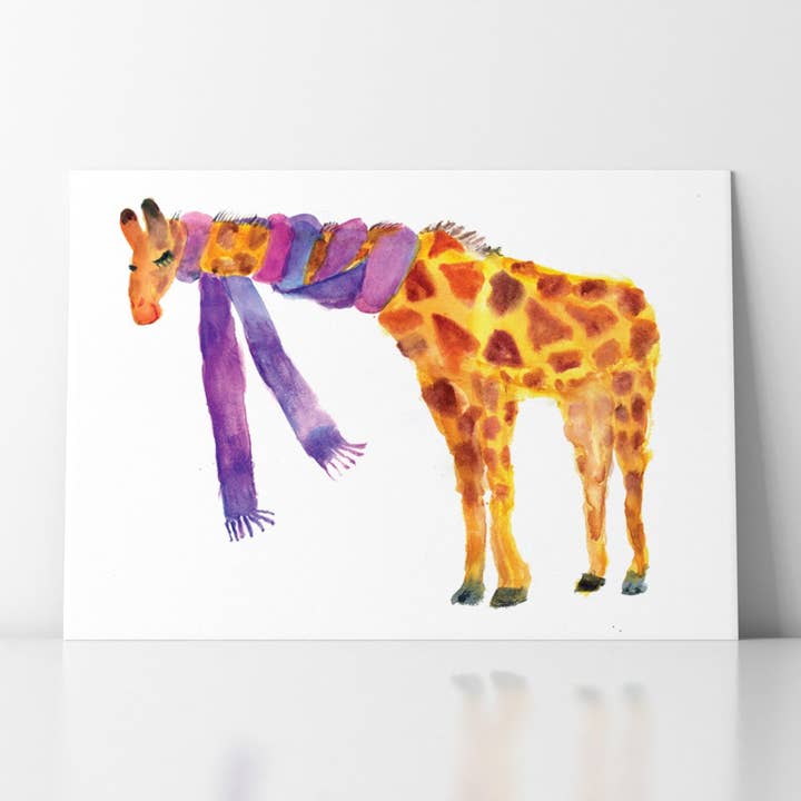 Rosie Webb illustrations - Wholesale Art Print - Giraffe in a Scarf Giclée Print1