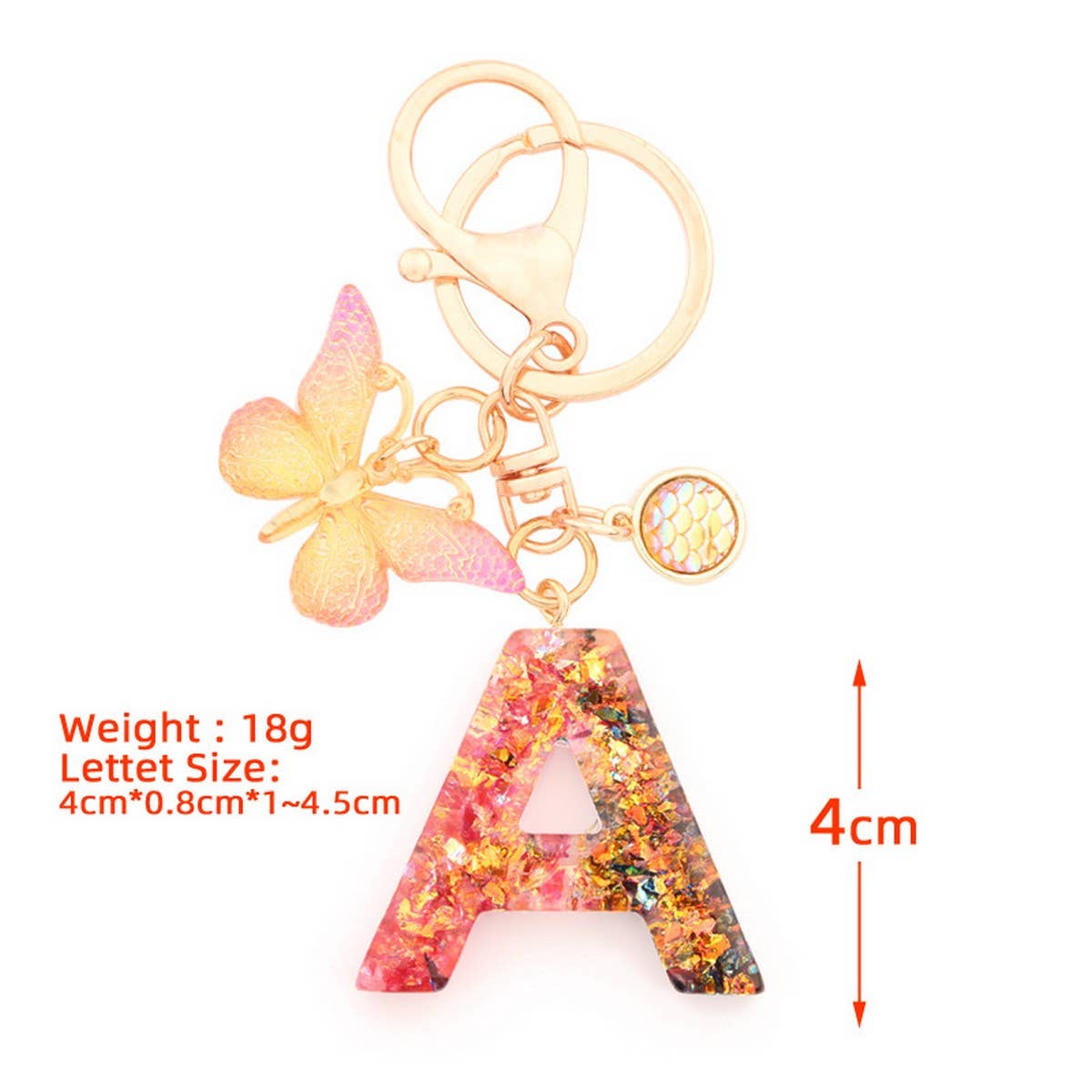 ACCITY - Wholesale Keychain - Women's - Creative Crystal Letter Keychain with Resin Sequins_CWAB502130