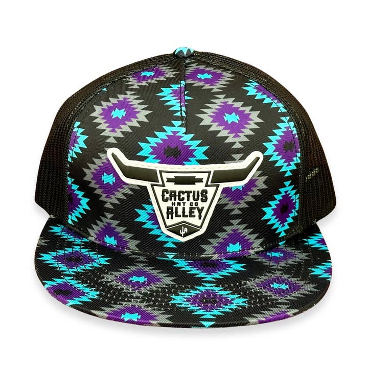 "Teschio Azteco" - CA Dolly P Aztec, Cappellino Snapback (2024) per la vendita all'ingrosso da parte di Cactus Alley Hat Co.