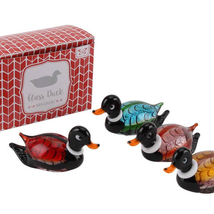 CGB Giftware - Wholesale Decorative Figurine - 4 Assorted Glass Duck Ornaments1