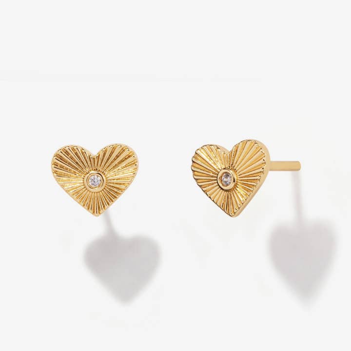 Isla Mini Heart Stud Earrings for wholesale by Little Sky Stone