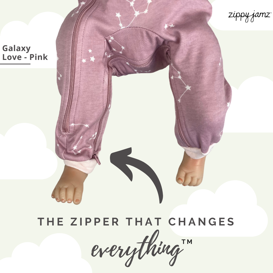 ZippyJamz - Wholesale Jumpsuit - Baby - Galaxy Love - Pink - Babysuit - Footed8