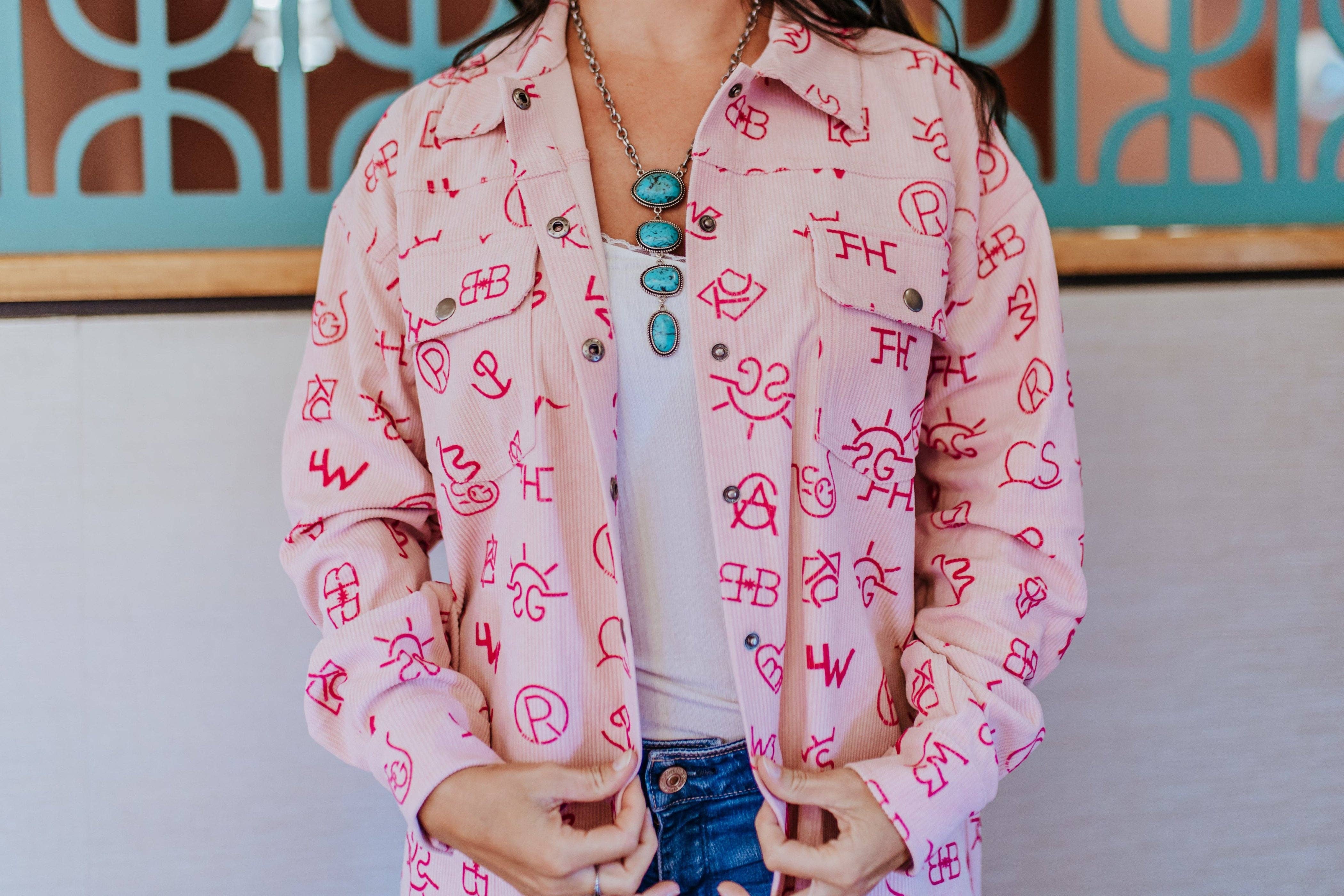 Rosa MK572 Kordjacke mit 3D-Druck und Logo für den Großhandel auf Faire1