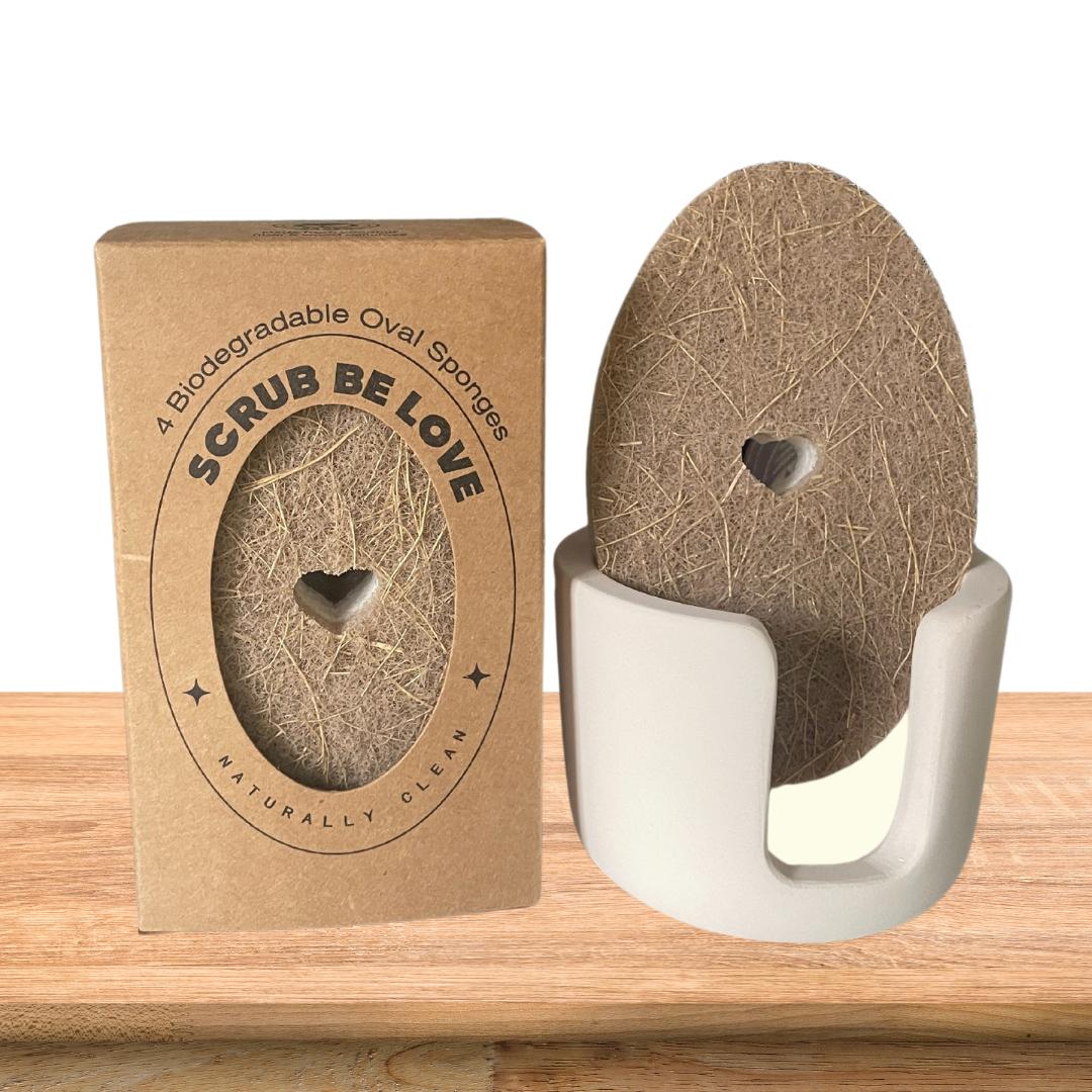 Scrub Be Love - Wholesale Cleaning Sponge - Scrub Be Love Sponges- Oval Heart Cut-Out Kitchen Sponge- Pack of 44