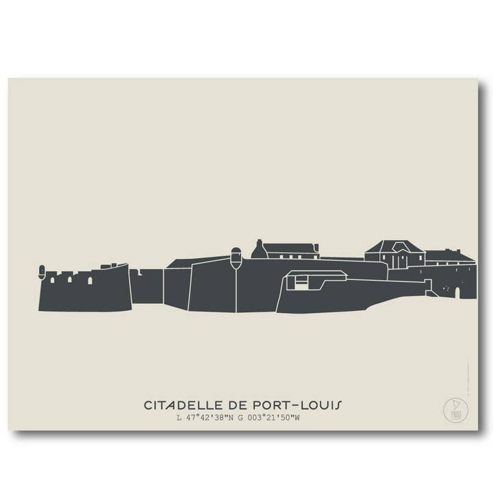 Poster Lorient Citadel Port Louis voor wholesale door Prao Studio