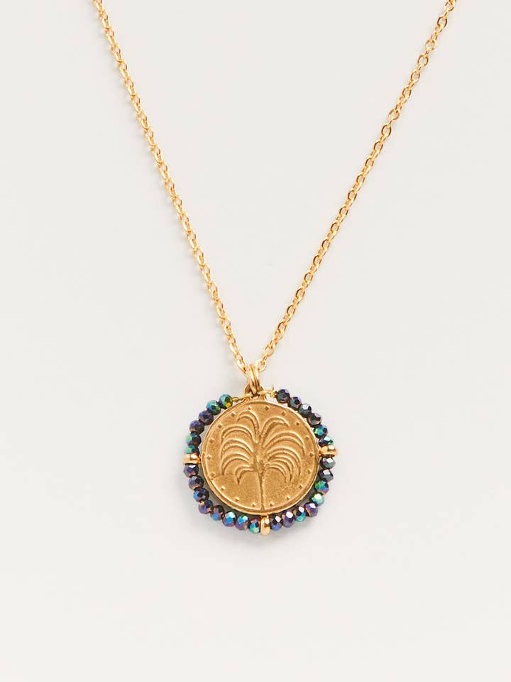 Belamar Disco - Golden Coin Pendant Necklace for wholesale by Palas