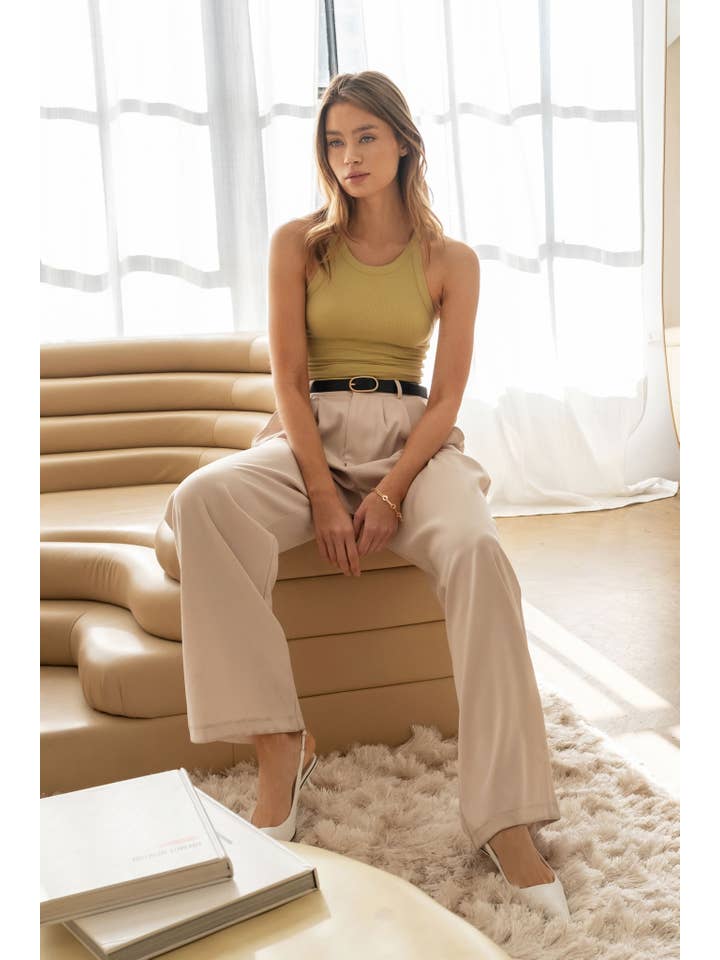 The Workshop Studio - Wholesale Knit Top - Women's - SOLID ROUND NECK KNIT TANK