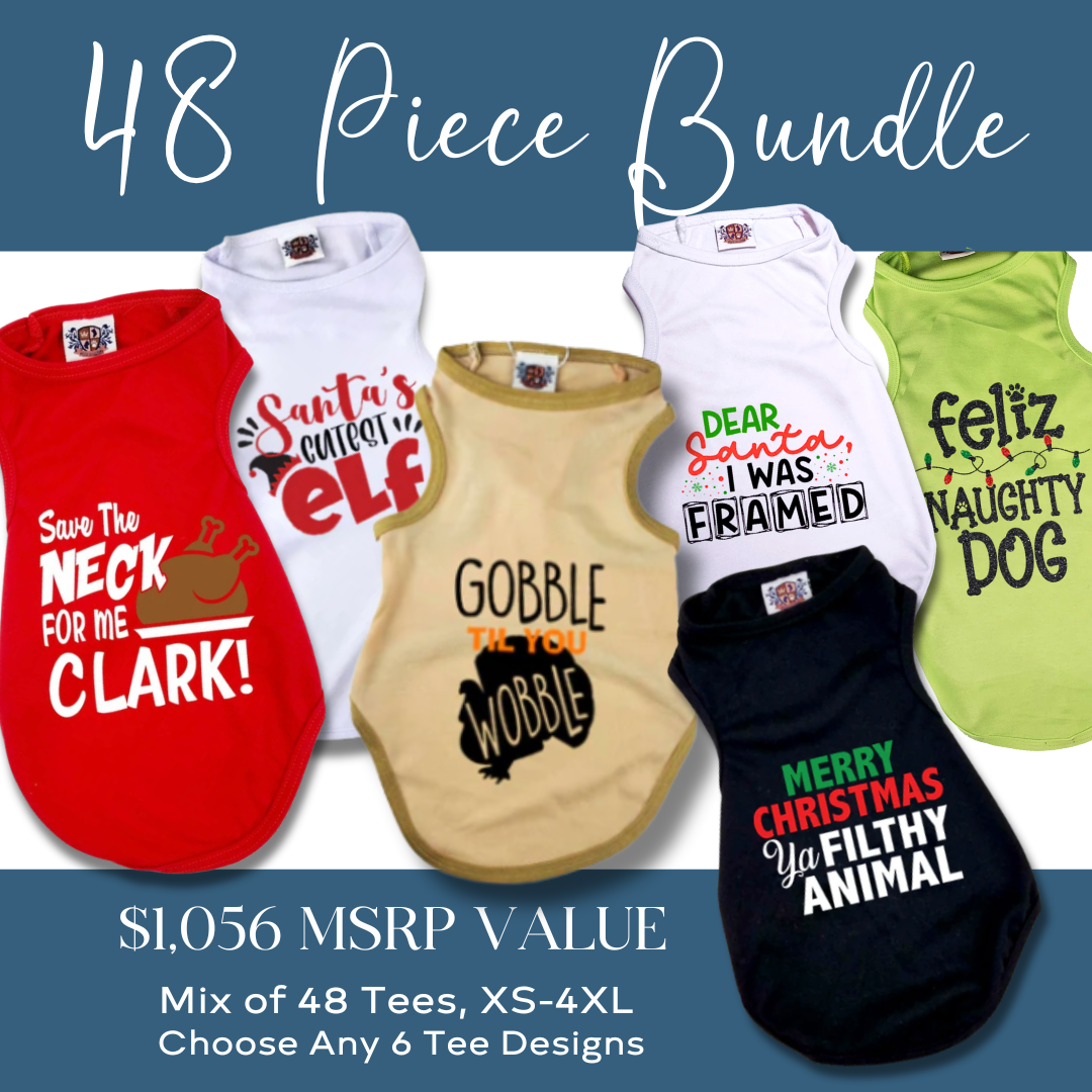 House of FurBaby - Wholesale Pet Costume - Cat/Dog - Pet Holiday Tee & Bandana Bundles-24 Pieces $204, $528 MSRP 2