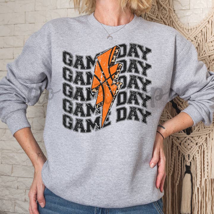 Basketball Gameday Sweatshirt for wholesale by Henry and Hannah