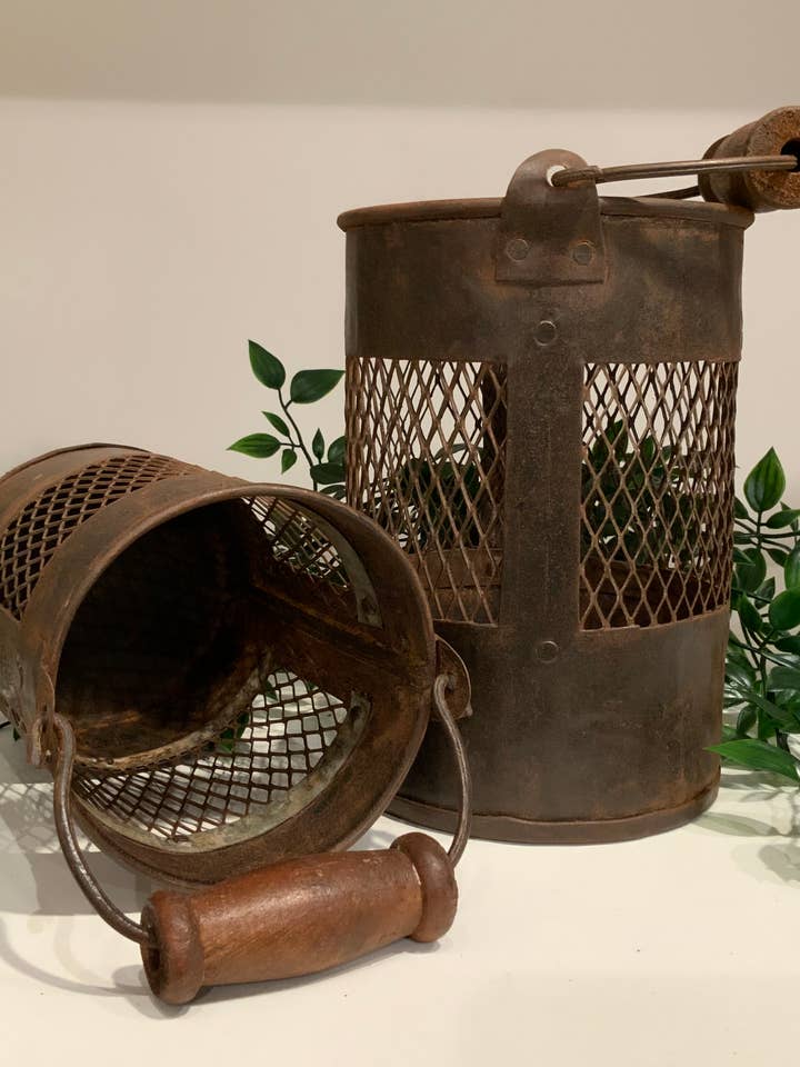 IRON S/2 JALI Bucket/ candle holder for wholesale by Spura Home