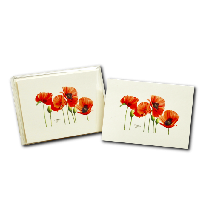 Earth Sky + Water - Wholesale Stationery/Notecard Set - Poppies2