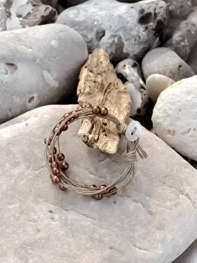 NATURE ET LIN – Pulseira de missangas por atacado – PLUIE DE PERLES - Pulseira de linho fabricada na França - JÓIAS3