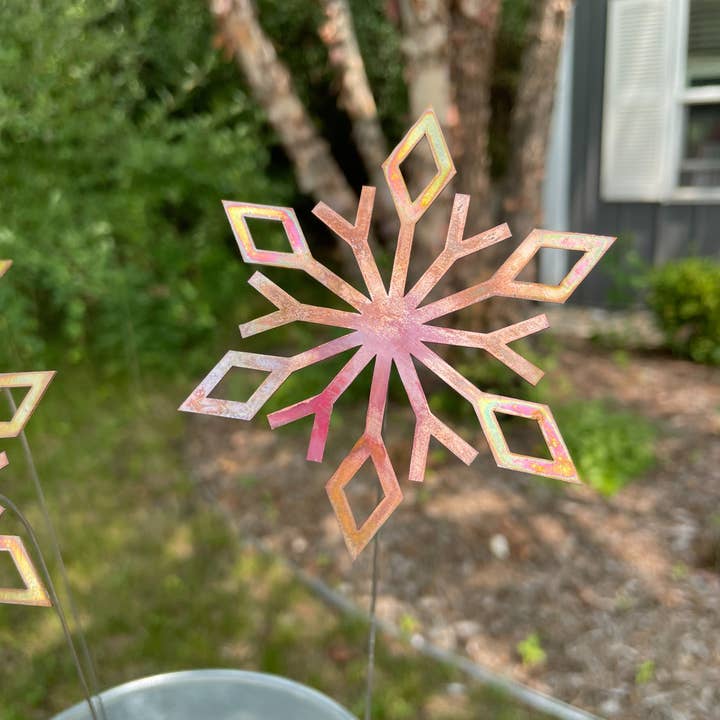 Clever Goods by Annabelle Noel Designs - Wholesale Garden/Lawn Stake - Natural Copper Large Snowflake3