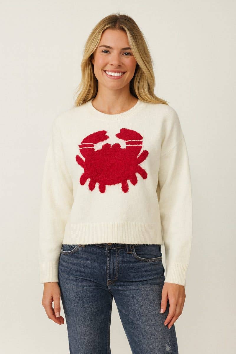 Vanilla Monkey – wholesale Knitted jumper – Women′s – Fuzzy Knit Crab Sweater1