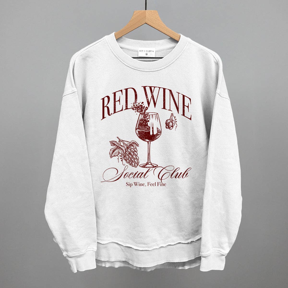 Ivy + Cloth - Vente Sweat-shirt à imprimés – femme - Club social du vin rouge6