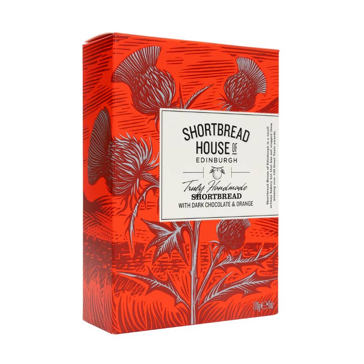 Shortbread Box Fingers Choc Orange 6oz MP12 for wholesale by Shortbread House of Edinburgh