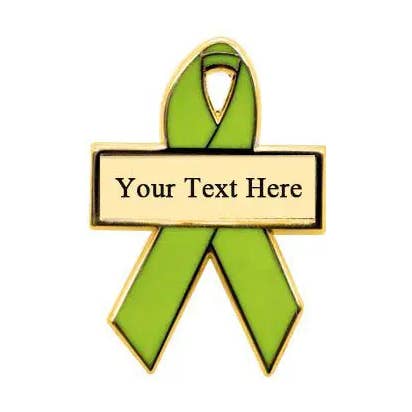 Limoengroene gepersonaliseerde bewustmakingslinten | Gegraveerde pinnen voor wholesale door Personalized Cause