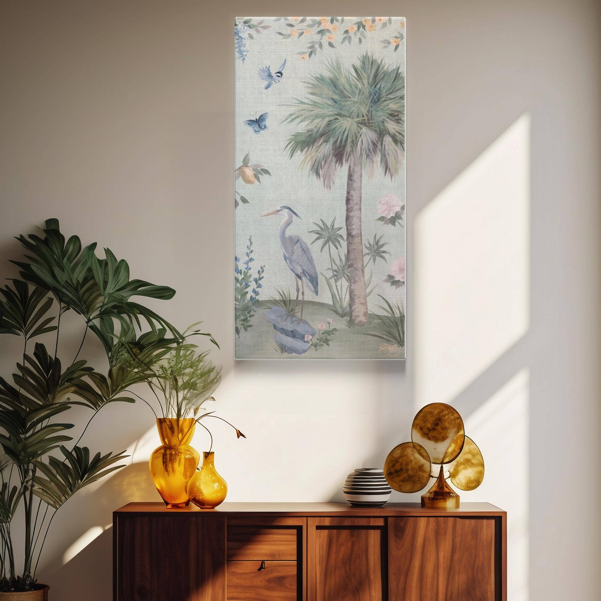 Elizabeth Alice Studio - Wholesale Art Print - Olive, a green tropical chinoiserie canvas wrap print5