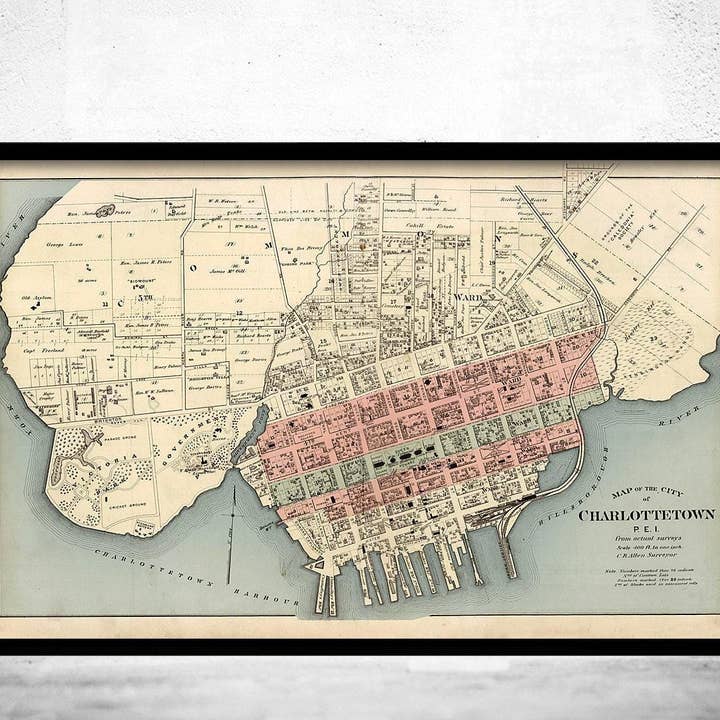 Vecchia Mappa di Charlottetown Canada 1880 Mappa Vintage | Stampa d'Arte Murale Mappa Vintage per la vendita all'ingrosso da parte di OldCityPrints - Old Maps and Posters
