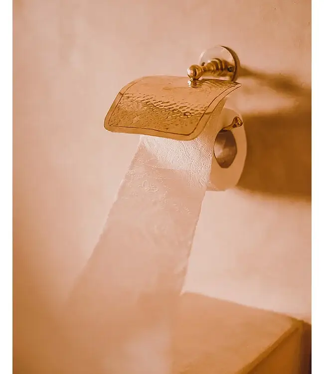 High crafty – wholesale Toalettpappershållare – Handgjord toalettpappershållare i mässing – Guld – Marockansk hantverkare1