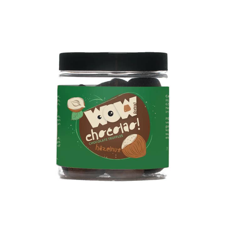 Hazelnut Chocolate Truffles - 130g Gifting jar for wholesale by WOW Chocolao! - UK Warehouse
