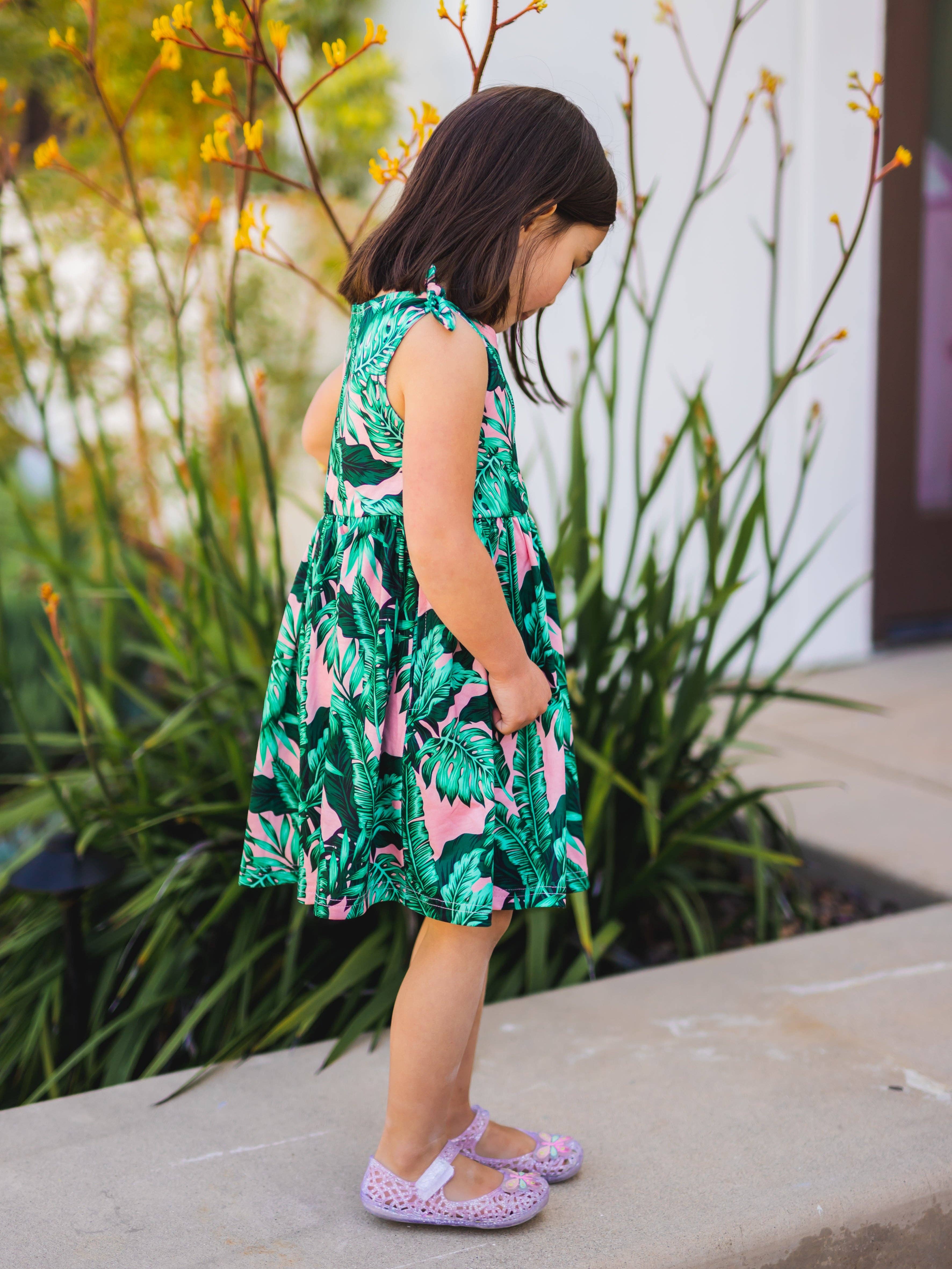 Tickled Teal - Wholesale Dress - Kids - Knotted Shoulder Tank Little Girls Dress1