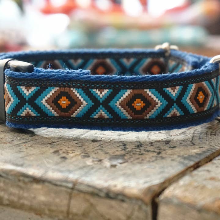 hundsfutter - Wholesale Pet Collar - Dog - Dark navy blue design necklace and strap set1