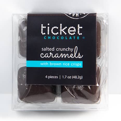 Chocolate-Enrobed Caramels 4-Piece for wholesale by Ticket Chocolate