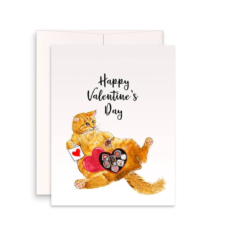 Liyana Studio – wholesale Valentine's Day card – Cat Valentines Chocolate - Funny Valentine's Day Card