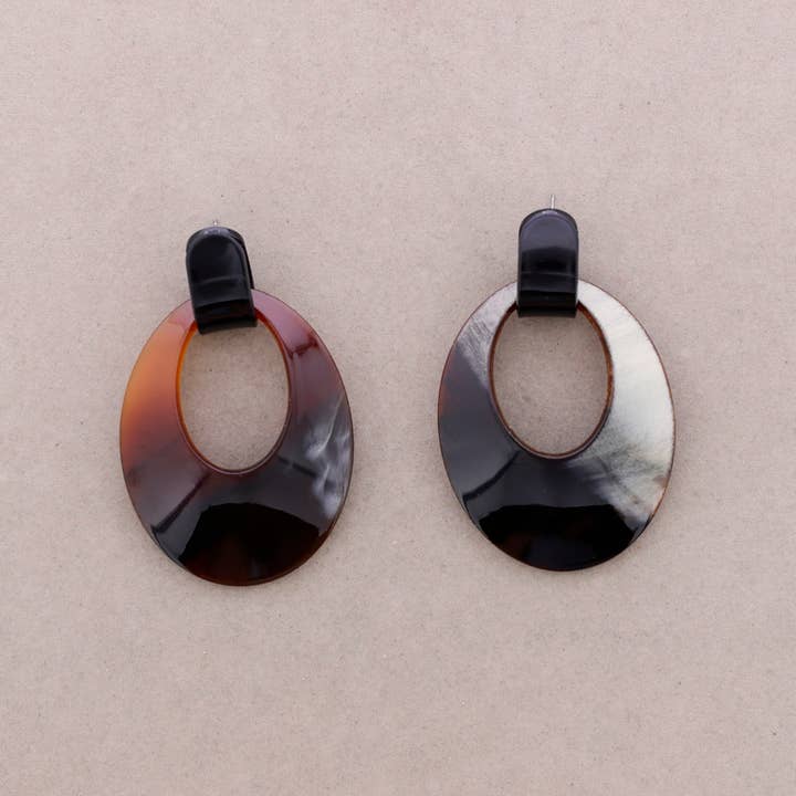 Sonata - Wholesale Snap Jewelry - Resin Hoop Drop Earrings