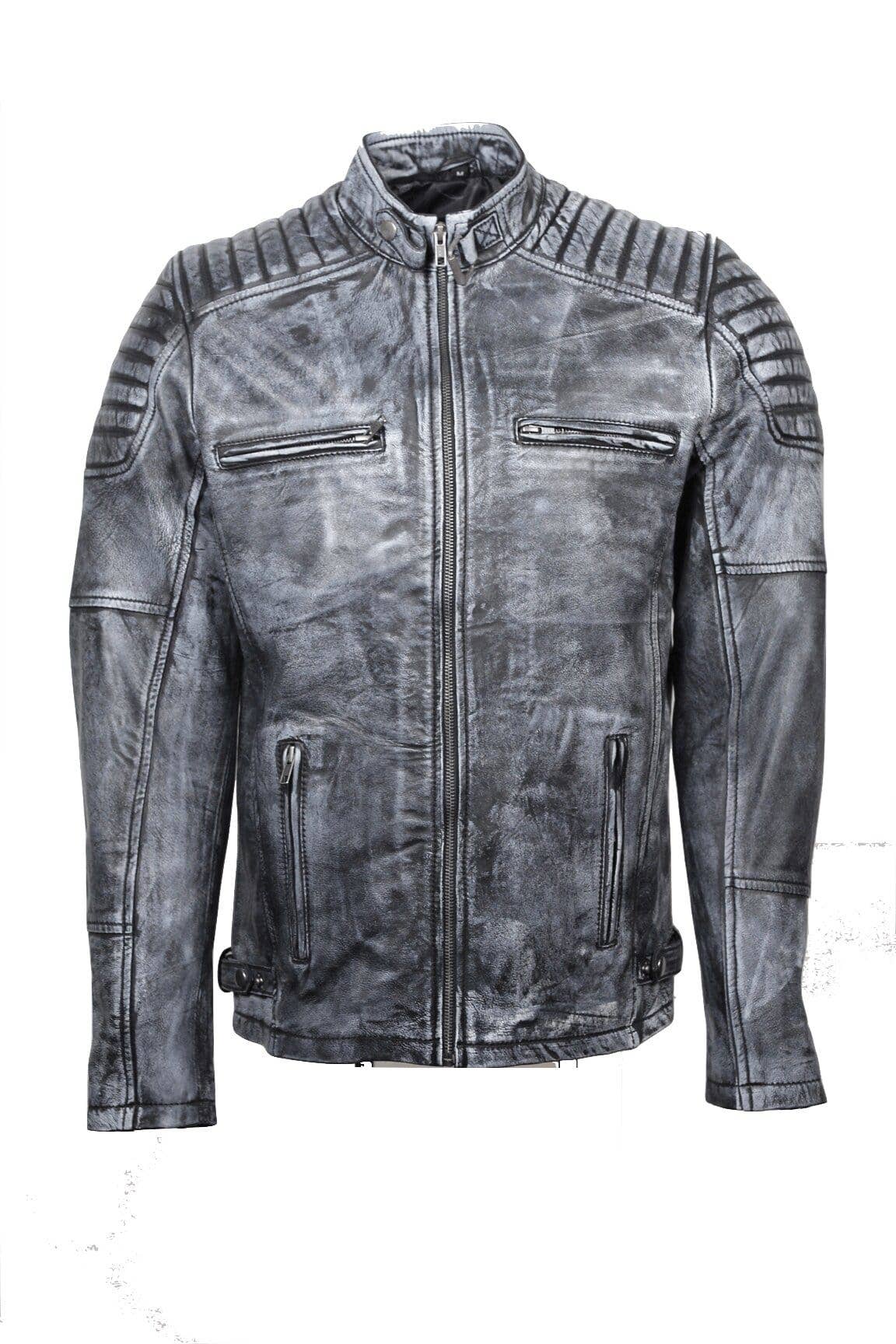 Urban 5884 Amsterdam | Leather jackets – wholesale Motorcykeljacka - Herr – Urban 5884 Ralph bikerjacka i lammskinn för herr i denimstil