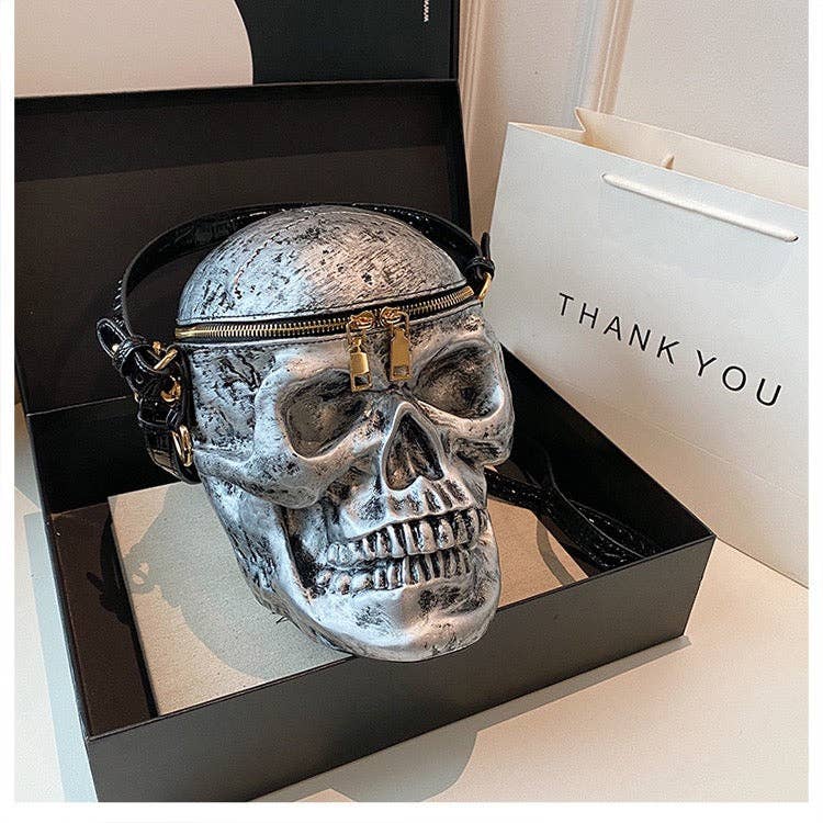 MB Fashion Wholesale - Wholesale Crossbody Bag - Women's - EVERY FASHION 3D Skull Crossbody Bag with Glossy Finish and Dual Zipper Closure10