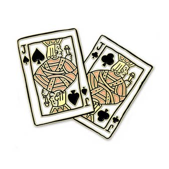 Euchre Enamel Pin for wholesale by City Bird